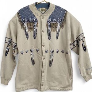 Grand Canyon Beige Feather Pattern Sweater